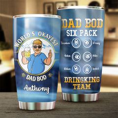 Dad Bod Six Pack. Drinking Team - Gift For Dad - Personalized Tumbler
