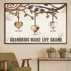 Let Grandkids Make Life Grand - Upload Image. Personalized Horizontal Poster