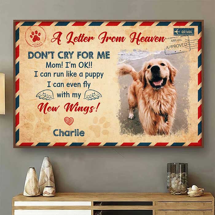 A Letter From Heaven - Upload Image. Personalized Horizontal Poster