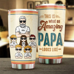 What An Amazing Dad Looks Like - Personalized Tumbler - Gift For Dad. Gift For Grandpa