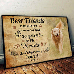 Pawprints On Our Hearts - Gift For Dog Lovers - Personalized Horizontal Poster