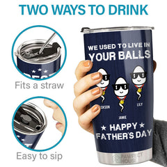I Have A Hero I Call Him Dad - Family Personalized Custom Tumbler - Father's Day. Birthday Gift For Dad