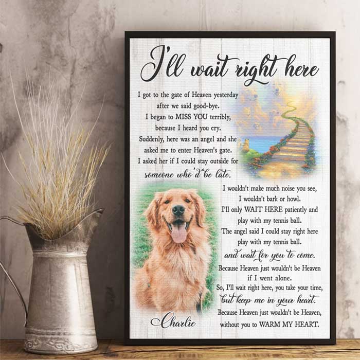 I'll Wait Right Here - Upload Image. Personalized Vertical Poster