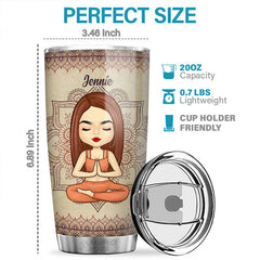 I'm Mostly Peace Love & Light - Personalized Tumbler - Gift For Yoga Lovers