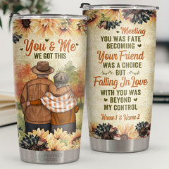 Falling In Love With You Was Beyond My Control - Personalized Tumbler - Gift For Couple. Husband Wife. Anniversary. Engagement. Wedding. Marriage Gift