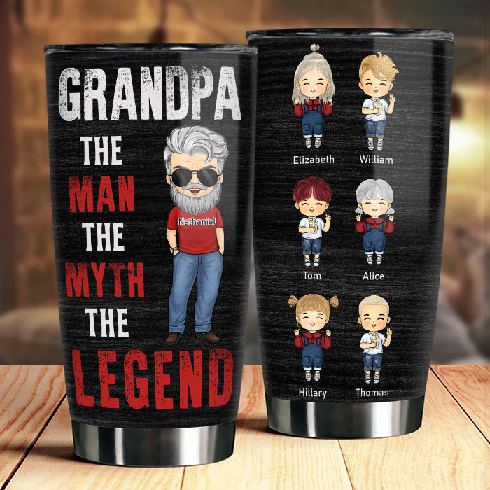 Dad Grandpa The Myth The Legend - Gift For Dad. Grandpa - Personalized Tumbler