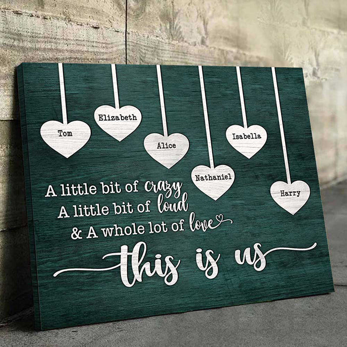 A Whole Lot Of Love - Personalized Horizontal Canvas - Gift For Couples. Husband Wife