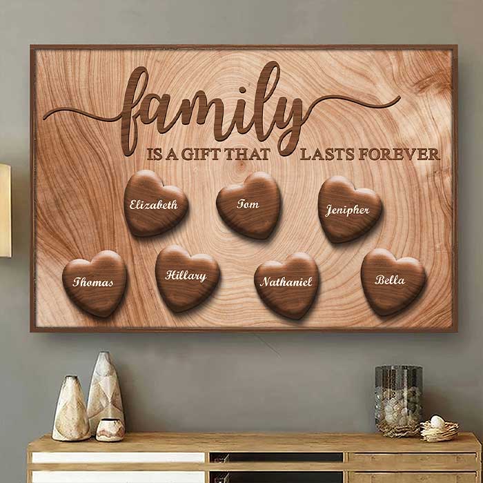 Family Is Forever - Personalized Horizontal Poster - Gift For Couples. Husband Wife