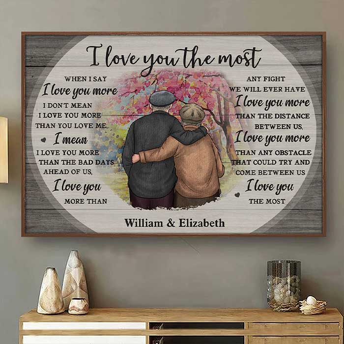I Love You More Than Anything - Personalized Horizontal Poster - Gift For Couples. Husband Wife