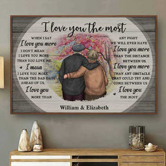 I Love You More Than Anything - Personalized Horizontal Poster - Gift For Couples. Husband Wife