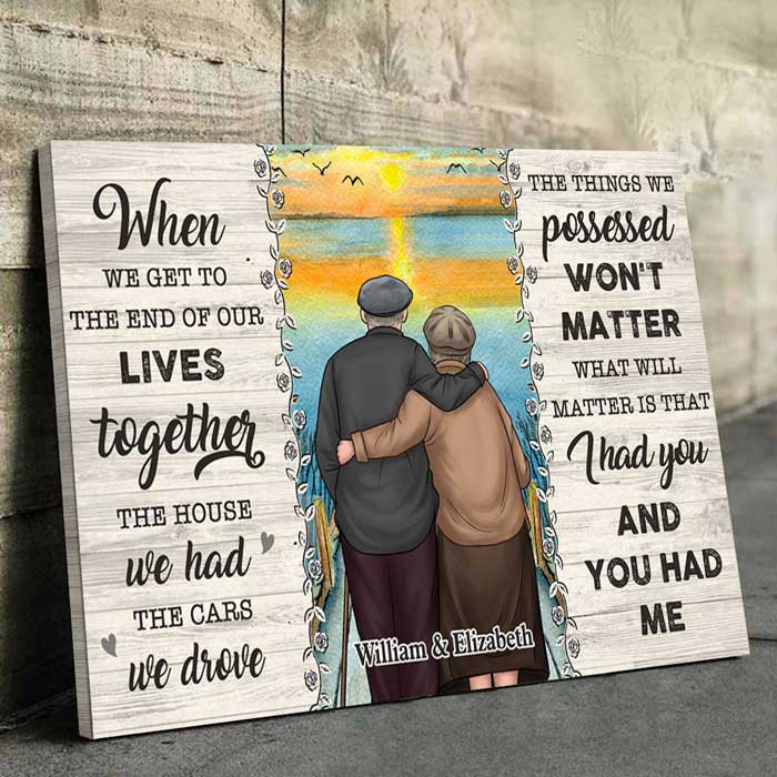 The Things We Possessed Won't Matter - Personalized Horizontal Canvas - Gift For Couples. Husband Wife