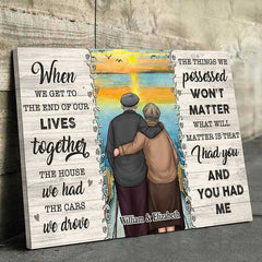 The Things We Possessed Won't Matter - Personalized Horizontal Canvas - Gift For Couples. Husband Wife
