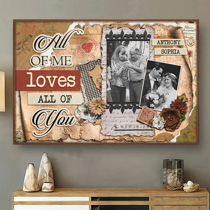 Scrapbook All Of Me - Personalized Horizontal Poster - Upload Image. Gift For Couples. Husband Wife