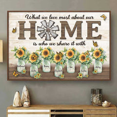 What We Love Most About Our Home - Personalized Horizontal Poster - Gift For Couples. Husband Wife
