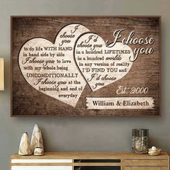 I Love You Unconditionally - Personalized Horizontal Poster - Gift For Couples. Husband Wife