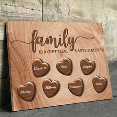 Family Is Forever - Personalized Horizontal Canvas - Gift For Couples. Husband Wife