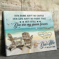 Our Life Ain't No Fairy Tale - Personalized Horizontal Canvas - Gift For Couples. Husband Wife