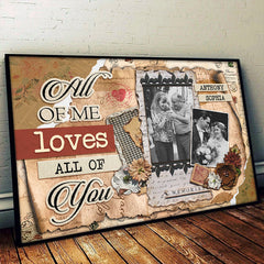 Scrapbook All Of Me - Personalized Horizontal Poster - Upload Image. Gift For Couples. Husband Wife