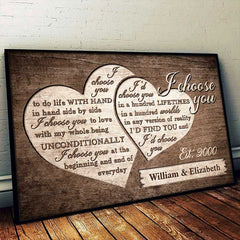 I Love You Unconditionally - Personalized Horizontal Poster - Gift For Couples. Husband Wife