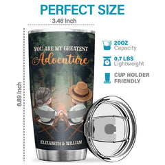 As Soon As I Saw You I Knew An Adventure Was Going To Happen - Personalized Tumbler - Gift For Couple. Husband Wife. Anniversary. Engagement. Wedding. Marriage Gift
