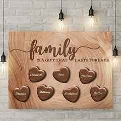 Family Is Forever - Personalized Horizontal Canvas - Gift For Couples. Husband Wife