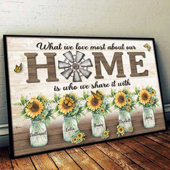 What We Love Most About Our Home - Personalized Horizontal Poster - Gift For Couples. Husband Wife
