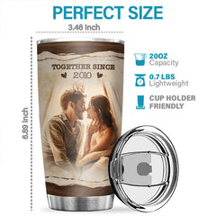 8 Billion Smiles And Yours Is My Favorite - Personalized Tumbler - Upload Image. Gift For Couple. Husband Wife. Anniversary. Engagement. Wedding. Marriage Gift