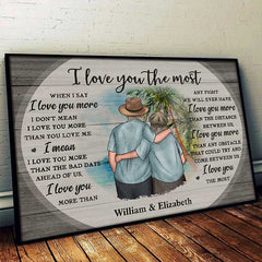 I Love You More Than Anything - Personalized Horizontal Poster - Gift For Couples. Husband Wife