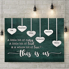 A Whole Lot Of Love - Personalized Horizontal Canvas - Gift For Couples. Husband Wife