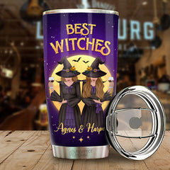 Best Witches - Classy Sassy And A Bit Smart Assy - Personalized Tumbler - Gift For Bestie. Best Friend. Sister. Birthday Gift For Bestie And Friend. Halloween Gift