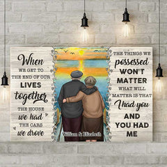 The Things We Possessed Won't Matter - Personalized Horizontal Canvas - Gift For Couples. Husband Wife
