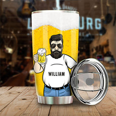 Dad Bod Working On My Six Pack - Gift For Dad. Grandpa - Personalized Tumbler
