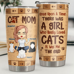 Once Upon A Time. There Was A Girl Who Really Loved Cats. It Was Me - Personalized Tumbler - Gift For Cat Lovers. Cat Owners. Cat Gift. Gift For Pet Lovers