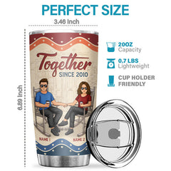 Together Since. Making Memories With You Is My Favorite Thing To Do - Personalized Tumbler - Gift For Couple. Husband Wife. Anniversary. Engagement. Wedding. Marriage Gift