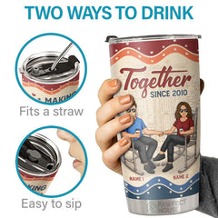 Together Since. Making Memories With You Is My Favorite Thing To Do - Personalized Tumbler - Gift For Couple. Husband Wife. Anniversary. Engagement. Wedding. Marriage Gift