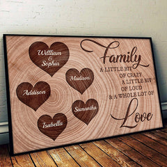 Family - A Little Bit Of Crazy - Personalized Horizontal Poster