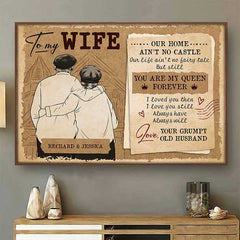 You're My Queen Forever - Personalized Horizontal Poster - Gift For Couples. Husband Wife