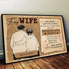 You're My Queen Forever - Personalized Horizontal Poster - Gift For Couples. Husband Wife