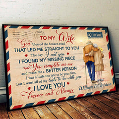 To My Wife I Love You Forever And Always - Gift For Couples. Personalized Horizontal Poster