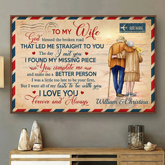 To My Wife I Love You Forever And Always - Gift For Couples. Personalized Horizontal Poster