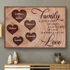 Family - A Little Bit Of Crazy - Personalized Horizontal Poster