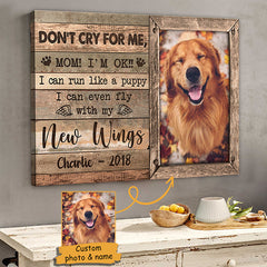 Don't Cry For Me Mom I'm OK - Upload Image. Personalized Horizontal Canvas