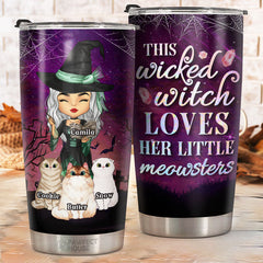 This Wicked Witch Loves Her Little Meowsters - Personalized Witch Tumbler - Gift For Witches. Gift For Yourself. Gift For Pet Lovers. Halloween Gift