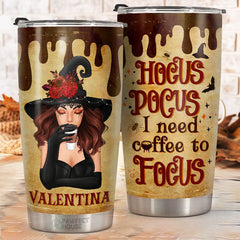 Hocus Pocus I Need Coffee To Focus - Personalized Tumbler - Gift For Yourself. Halloween Gift