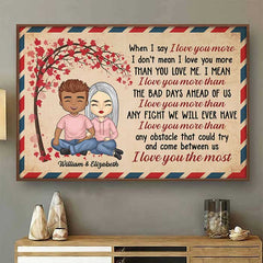 I Love You The Most - Gift For Couples. Personalized Horizontal Poster