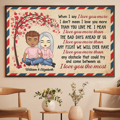 I Love You The Most - Gift For Couples. Personalized Horizontal Poster