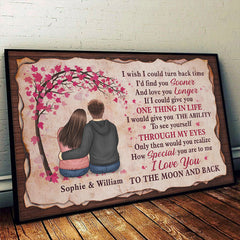 You Are So Special To Me. I Love You To The Moon And Back - Gift For Couples. Personalized Horizontal Poster