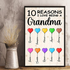 Reasons I Love Being A Grandma - Personalized Vertical Poster