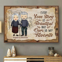 Every Love Story Is Beautiful But Ours Is My Favorite - Gift For Couples. Personalized Horizontal Poster