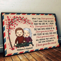 I Love You The Most - Gift For Couples. Personalized Horizontal Poster